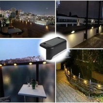 태양광 LED 조명 야외 정원 방수 램프 계단 울타리 장식 햇빛, 20.black warm light - 24PCS