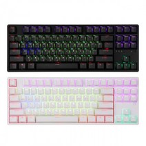 hacker 이중사출 RGB 텐키리스 무접점 게이밍 키보드 45g, KN01, 화이트