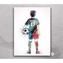 천애명월도 바다민장대 낚시대 축구 선수 용 수채화 프린팅 남자 선물 방 장식, 36.A3 30x42cm No Fram - 9