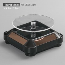 회전판 모니터 디스플레이LED 라이트 솔라 회전 디스플레이 팔찌 주얼리 스탠드 홀더 베이스 링 턴테이블, Rounded Black