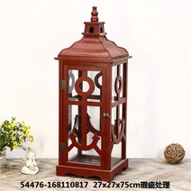 미국식 빈티지 철공예 원목 바람막이 램프 캔들 홀더 유리초롱 펜션 장식-178392, 옵션14