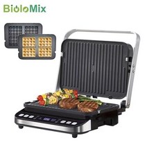 전기그릴 팬 연기없는 대형 냄새안나는 대형 전부치는 BioloMix 2000W 전기 접촉 자동 그릴 디지털 철판 및, 02 Standard Extra Plate_02 EU
