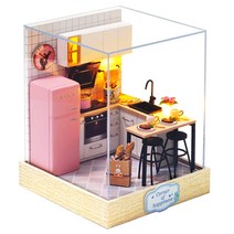miniyo 모던한공간 4종 DIY 미니어처하우스 만들기 준비도구포함 한글설명서, 주방