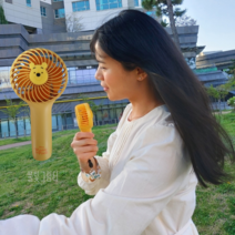 푸 휴대용 미니 선풍기 3단계 풍속조절 손풍기_풀빛그림터, 휴대용 손풍기(+스트랩)