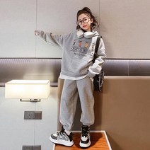 아동용 기모 맨투맨 세트 트레이닝 상하의세트