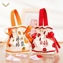 수능엿 답례품 가방 사탕 선물 패브릭 포장 주머니 생일 개세트, 감여의(14.5x9.5x5.5cm) 1개입