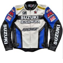 먹보와털보 오토바이 스즈끼 라이딩 자켓 가을 겨울 남성 바람막이 바이크 방한 점퍼 의류, M, PU 인조 가죽 블루