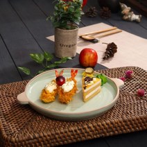 잉글랜드 명품도자기그릇 여주 핸드메이드 수제 도자기그릇 소야 아름 손잡이 원형접시 1호 그릇 (5컬러), 1, 민트