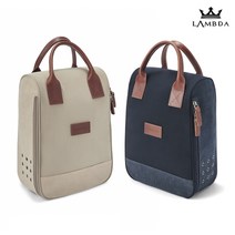 람다 슈백 신발주머니 베이지 네이비 람다 골프화가방, 원사이즈