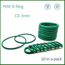 고무오링 패킹 실리콘 오링 고무링 CS 3mm 한 팩에 10 개 불소 고무 씰링 O 링 FKM O-링 오일 씰 워터, 25 OD 32mm_01 10 Pieces_01 3mm