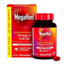 Megared 메가레드 500mg 엑스트라 스트렝스 오메가3 크릴오일80수, 80 Count (Pack of 1)
