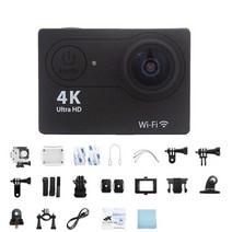 스포츠 액션 카메라 다기능 캠 울트라 hd 4k 와이파이 12mp 2 인치 스크린 30, 검은색, 32g 카드