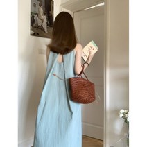 하와이 동남아 화보컷 주름 발리 빅사이즈 롱 백리스원피스 끈 오버핏 몰디브 등파인