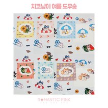재고5 치코 냥이 여름 도무송 스티커 / 돔송 윰자 유명자캐 다꾸 스꾸 포용 도안 [로맨틱핑크], 수박