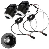 전반사 스포트라이트 L/H 빔 자동차 안개등 슈퍼 브라이트 H11 Bi LED 범용 2pcs 레이저 프로젝터 렌즈 12V, 01 White light