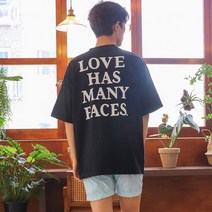 더블맨즈 남자캐주얼룩 러브 레터링 박스티