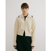 21FW 아이보리 라인배색 울혼방 집업가디건 HSSW1DH93IV