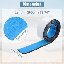 UXCELL EVA 인조 티크 데크 시트 매트 미끄럼 방지 자체 접착 보트 요트 해양 패드 RV 바닥 카펫 2000x57x5mm, 11.2000x57x5mm Blue