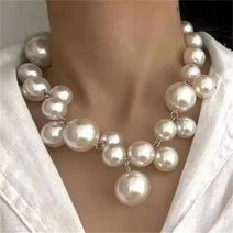 초커목걸이 진주 초커 목걸이 XIALUOKE빈티지 과장 구슬 쇄골 체인 여성의 우아한 펜던트 신부 보석