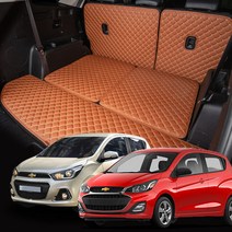 더뉴 스파크 / 더 넥스트 스파크 맞춤 퀄팅 트렁크매트 풀세트 자동차 가죽 방수 차박 국내생산, 더넥스트스파크/더뉴스파크, 트렁크바닥(등받이X)-일체형, 블랙+레드