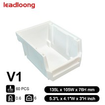 V1 469 조각 135X105X76cm 플라스틱 Stackable 크리 에이 티브 부품 상자 컨테이너 차고 스토리지 랙 도구, 9PCS 5.3X4.1X3inch_하얀색, 05 WHITE, 03 9PCS 5.3X4.1X3inch