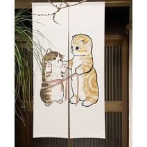 봉커튼 거실 안방 길이조절 레이스 커튼 재미 있고 귀여운 고양이 문 커튼 식당 장식 파티션 드레이프 주방