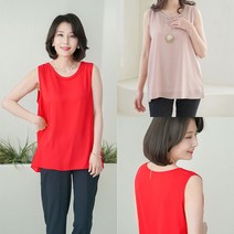 T55815 B이중라운드넥 심플롱나시/엄마옷