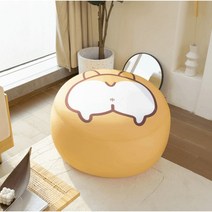 안락 의자 빈백 쇼파 에어 1인용 소파 편안한 푹신한 패브릭 콩주머니 모찌 쿠션, 76x76cm, 코기