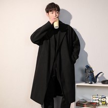키작남코트 남성반 남자반 하프 모직 슬림핏 키작은남자코트 클래식 겨울아우터 두꺼운