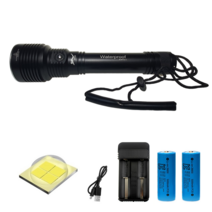 LED 해루질방수랜턴 캠핑 후레쉬 스쿠버다이빙 XHP70.2 수중 서치 라이트, 해루질방수랜턴 XHP70.2+건전지2