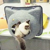 꾹캣 고양이 창문 윈도우 해먹 쿠션 침대 하우스, 윈도우해먹 그레이