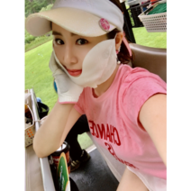 휴스토니 자외선 C6 골프마스크, 핑크