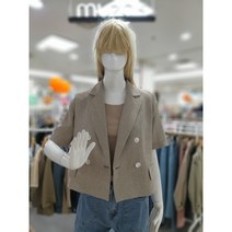 무자크 23여름 테일러드카라 심플 린넨 숏 반팔 재킷 MN4WJK03