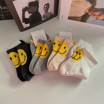 [비비애르] 백스마일 포인트 국산 코튼 양말 뒤꿈치포인트 골지삭스 학생 여성패션양말