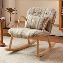 흔들의자 야외 엔틱 원목 안락 빈티지 소파 의자 탄성 커버 레이지 락킹 라운지 바닥, style2