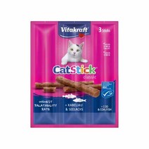 정품 독일산 고양이 영양 간식 비타크래프트 캣스틱 대구&코어피쉬6g x3p, 1봉