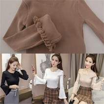 슈썸 퍼프소매 골지 라운드 티셔츠 SD 6692