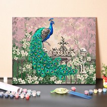 urkoteer DIY 세계 명화 그리기 세트 40 x 50 cm 피포페인팅 꽃 해바라기 풍경화/원목 액작, 공작-02-FJ434