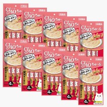 이나바 챠오츄르 고양이 간식 모음, 10개, SC-143 참치&연어 4p