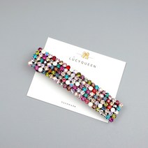 스와로브스키 스톤 모던 사각 일자 자동핀 (10cm) 14 Color 빅사이즈 보석 큐빅자동핀