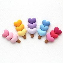 P446 하트 빼빼로 장식 2개 머리핀만들기 악세사리장식 유아헤어핀만들기, 연핑크(lt.pink)