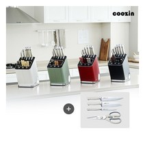 쿠진 나이프케어 칼살균기 + 에지리 프레스티지 나이프 4종세트 (칼갈이 기능포함), 색상:루비레드, 상세 설명 참조