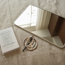 간편하게 설치하는 인테리어 매직 벽걸이 화장대 사각거울, 화이트