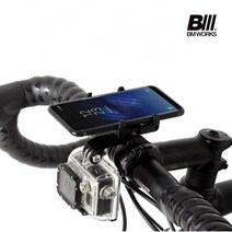 비엠웍스 슬림6 CNC Pro 자전거 휴대폰 거치대, 블랙+멀티클램프, 1개