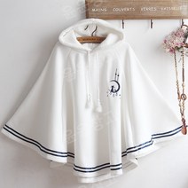 귀여운 달 고양이 망토 케이프 후드티