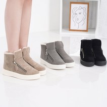 [슈플랜] 스웨이드 퍼 운동화 하이탑 스니커즈 겨울 털 운동화 S-106