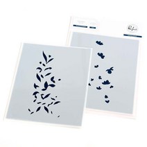 불도장 가죽 로고 스탬핑 불박 각인 기 화려한 꽃들로 가득 찬 금속 커팅 다이 투명 스탬프 스텐실 핫 포, 12 E0734-stencil_01 new