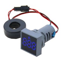 s22MM 0-100A 디지털 전류계 미터 표시기 Led 램프 사각 신호등, 03 파란