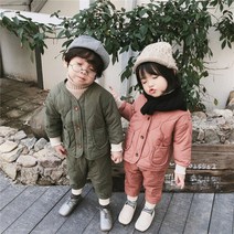 깔깔이 상하복 겨울 점퍼 재킷 방한복 기모 세트 누빔 솜바지