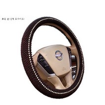 자동차 핸들 커버 여름 사계절 나무구슬 미끄럼 방지, 나무 구슬 선 상감